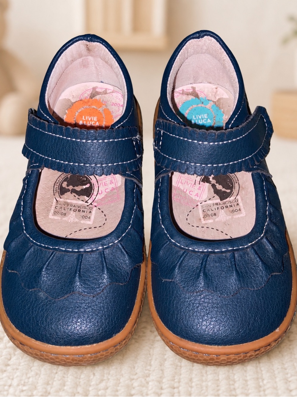Livie & Luca Navy Blue Mary Jane Shoes | Toddler Size 8 | GUC